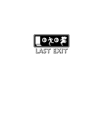 Last Exit model alb pe tricou