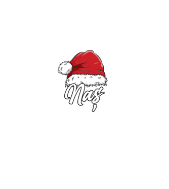 naș Santa Hat model negru pe tricou