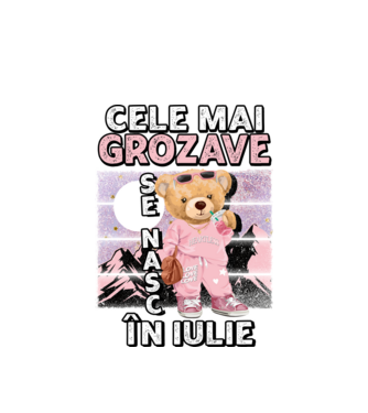 RETRO teddy fetişcană IULIE model alb pe tricou