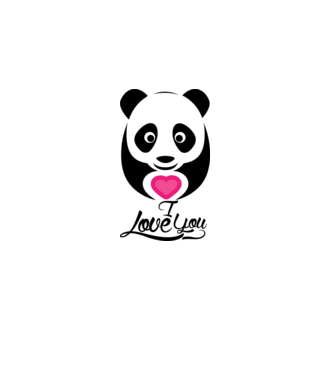 PandaHeart model alb pe tricou