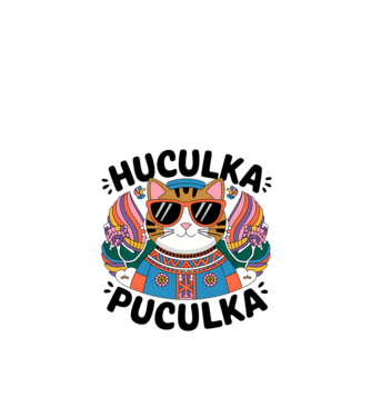 Huculka Puculka pisică 3 model alb pe tricou