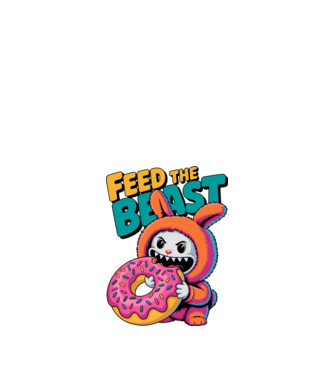 Feed the beast model alb pe tricou