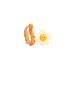 best friends hot dog egg model alb pe tricou