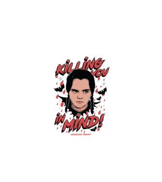 WEDNESDAY Killing You in my mind model alb pe tricou