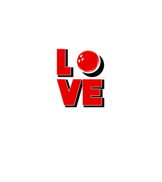 Love bowling model gri pe tricou