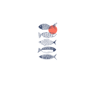 Fish model alb pe tricou
