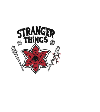 stranger things demogorgon head2 model alb pe tricou
