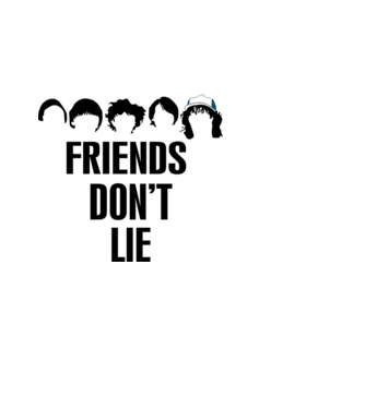 friends dont lie stranger things model negru pe tricou