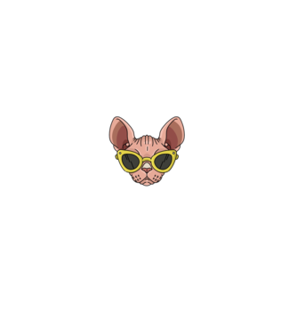cool cats have no hair model negru pe tricou