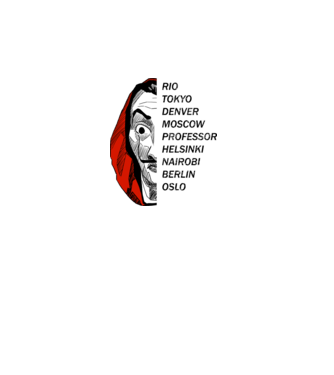 classic logo money heist white model alb pe tricou