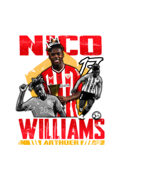 Nico Williams tribute model negru pe tricou