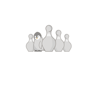 Bowling pinguin model alb pe tricou