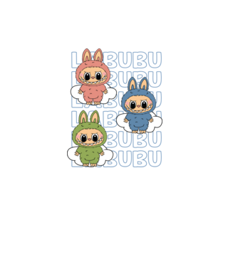LABUBU model negru pe tricou