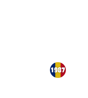 Made in 1987 model alb pe tricou