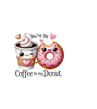 Coffee to my Donut model alb pe tricou
