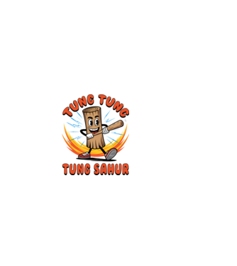 Tung Tung Tung Sahur drăguț model negru pe tricou