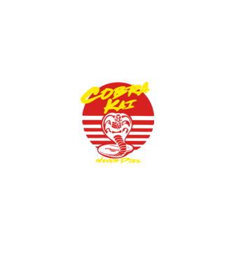 cobra kai sunset logo model negru pe tricou