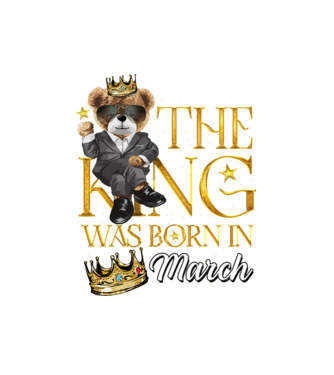 The king was born int MARCH model alb pe tricou