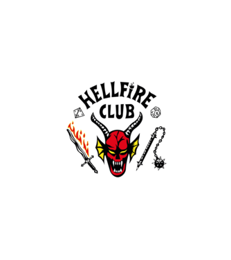 HELLFIRE CLUB model alb pe tricou