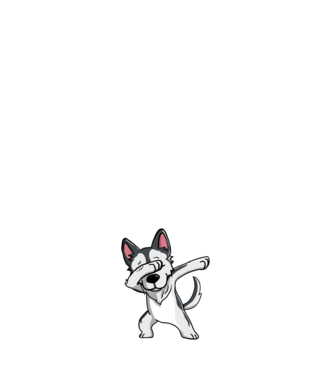 Husky DAB model alb pe tricou