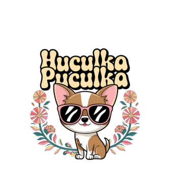 Huculka Puculka câine 1 model alb pe tricou