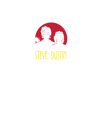 steve and dustin model negru pe tricou