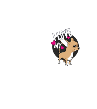 I love my Chihuahua model galben neon pe tricou