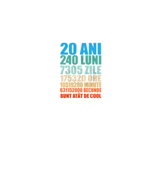 De 20 ani - luni - zile - ore - minute - secunde - sunt atât de cool model negru pe tricou