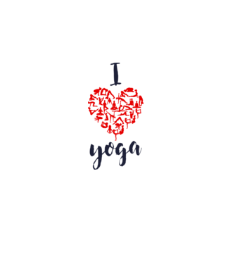 I love yoga model alb pe tricou