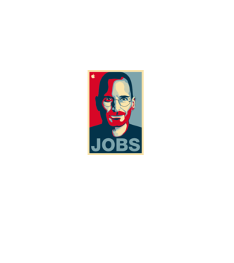 Jobs pop art model alb pe tricou