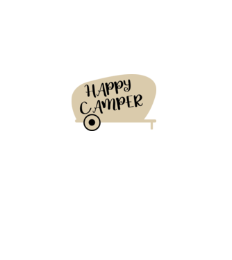 Happy camper text model negru pe tricou