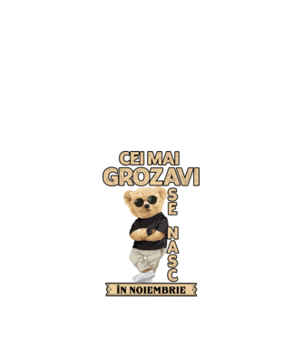 Teddy cel cool noiembrie model negru pe tricou