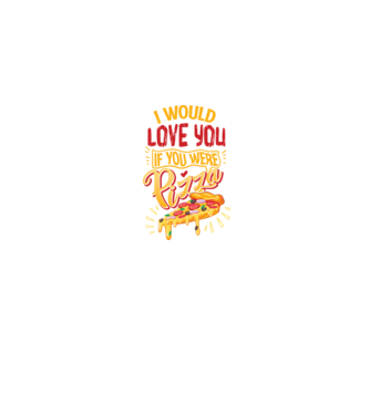 I would love you if you were pizza model albastru jeanși pe tricou