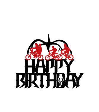 happy birthday stranger things model alb pe tricou