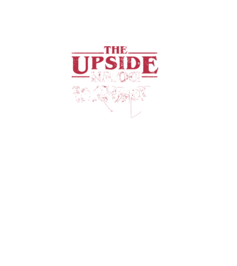 the upside down logo model negru pe tricou