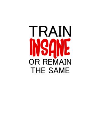 train insane model alb pe tricou
