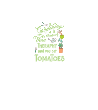 Gardening is cheaper than theraphy model negru pe tricou