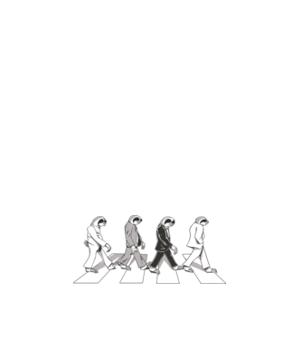 Beatles model alb pe tricou