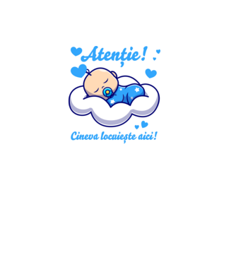 Atenție! Cineva locuiește aici! model alb pe tricou