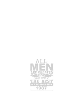 All men are created - 1987 model albastru închis pe tricou