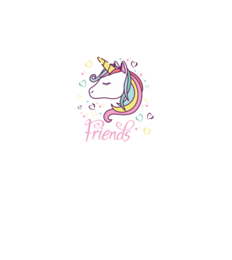 Unicorn Friend model negru pe tricou