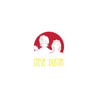 steve and dustin model negru pe tricou
