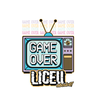 Absolvire retro liceu model alb pe tricou