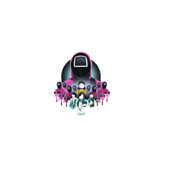 squid game crew model negru pe tricou