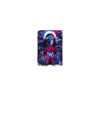 stranger things poster neon model negru pe tricou