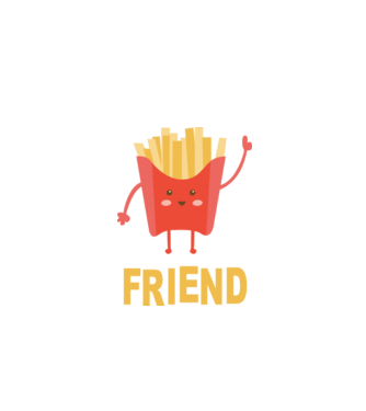 Friends cartofi model alb pe tricou