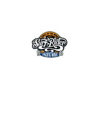 Surf Rider model negru pe tricou