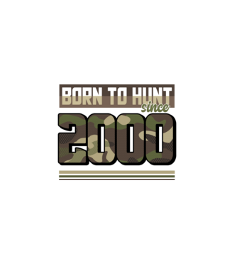 Born to hunt since 2000 model negru pe tricou