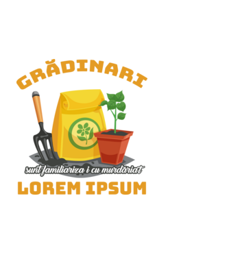 Grădinari model negru pe tricou