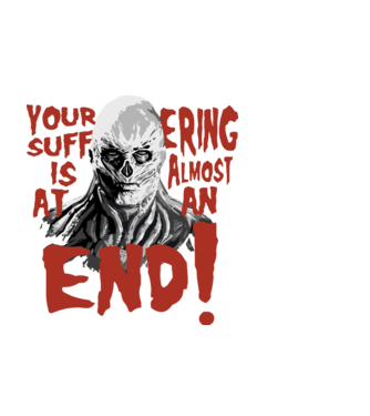 vecna your suffering is almost at an end model negru pe tricou